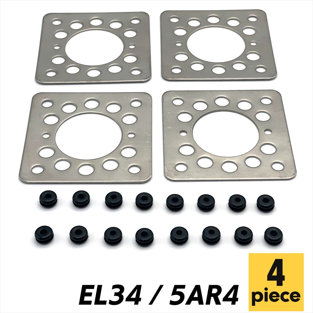 真空管ソケット EL34 5AR4 プレート SN-389-SS 4個