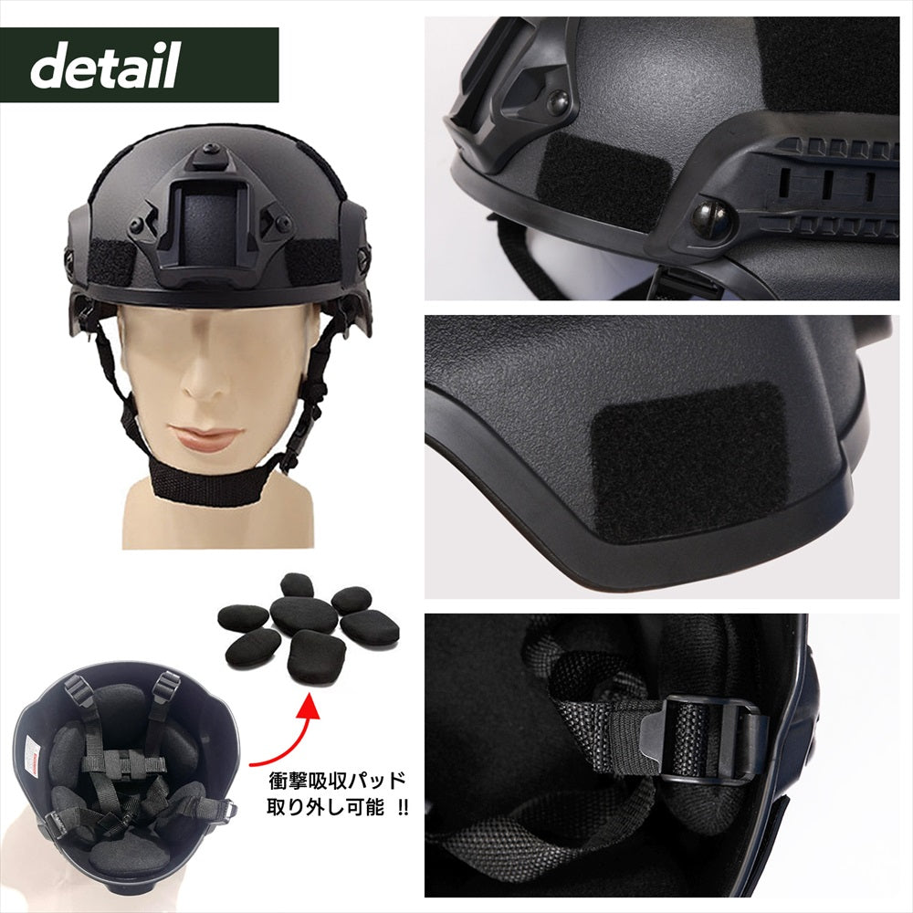 サバゲー タクティカルヘルメット 装備 ヘルメット ミリタリー SN-348-HL