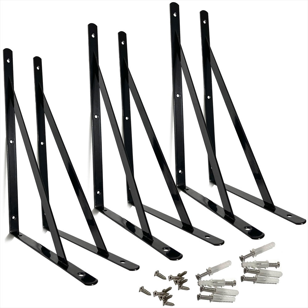 L字金具 棚受け 黒 白 おしゃれ DIY 壁面収納 6個セット SN-351-LF