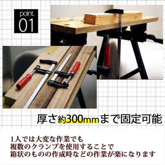 F型クランプ 工具 木工 300mm 10本セット 奥行50SN-FC4810L