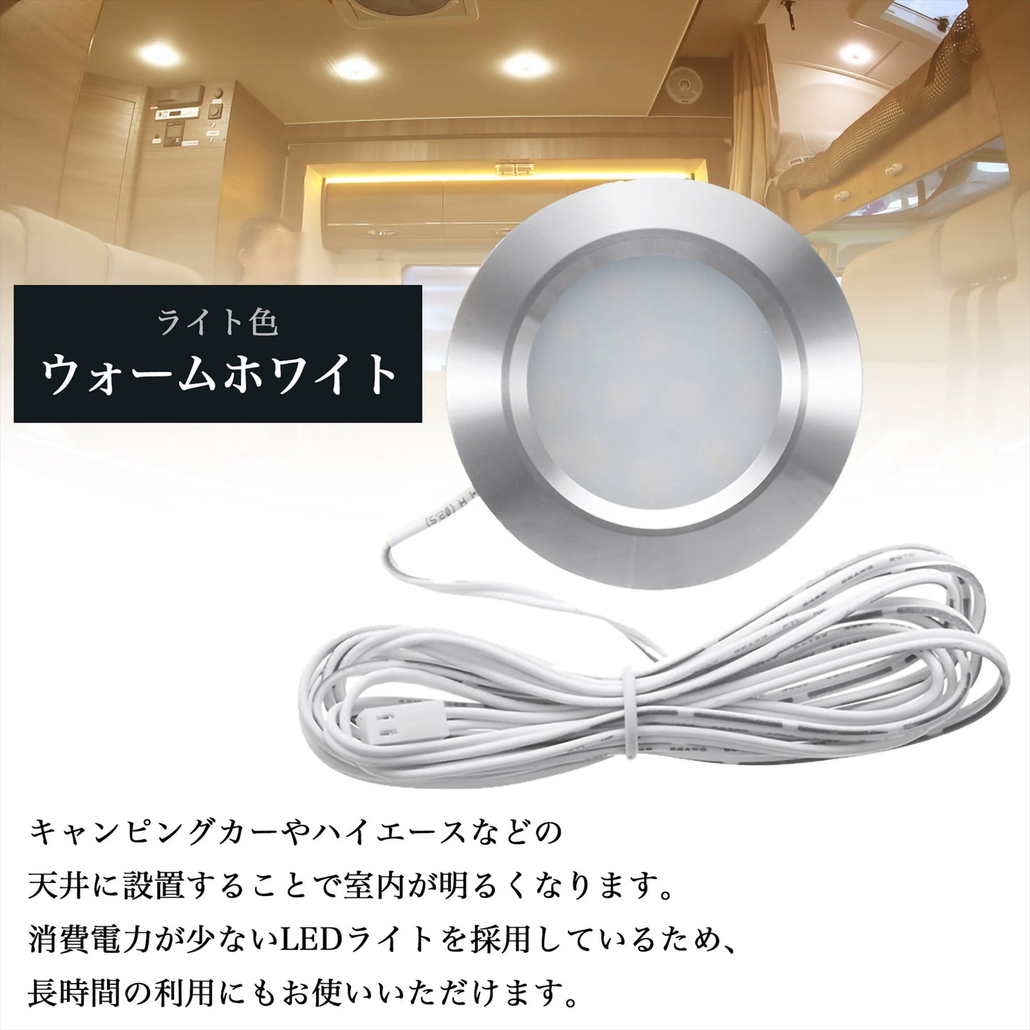 ダウンライト 車 ルームライト おしゃれ ウォームホワイト SN-305-DL (2個セット)