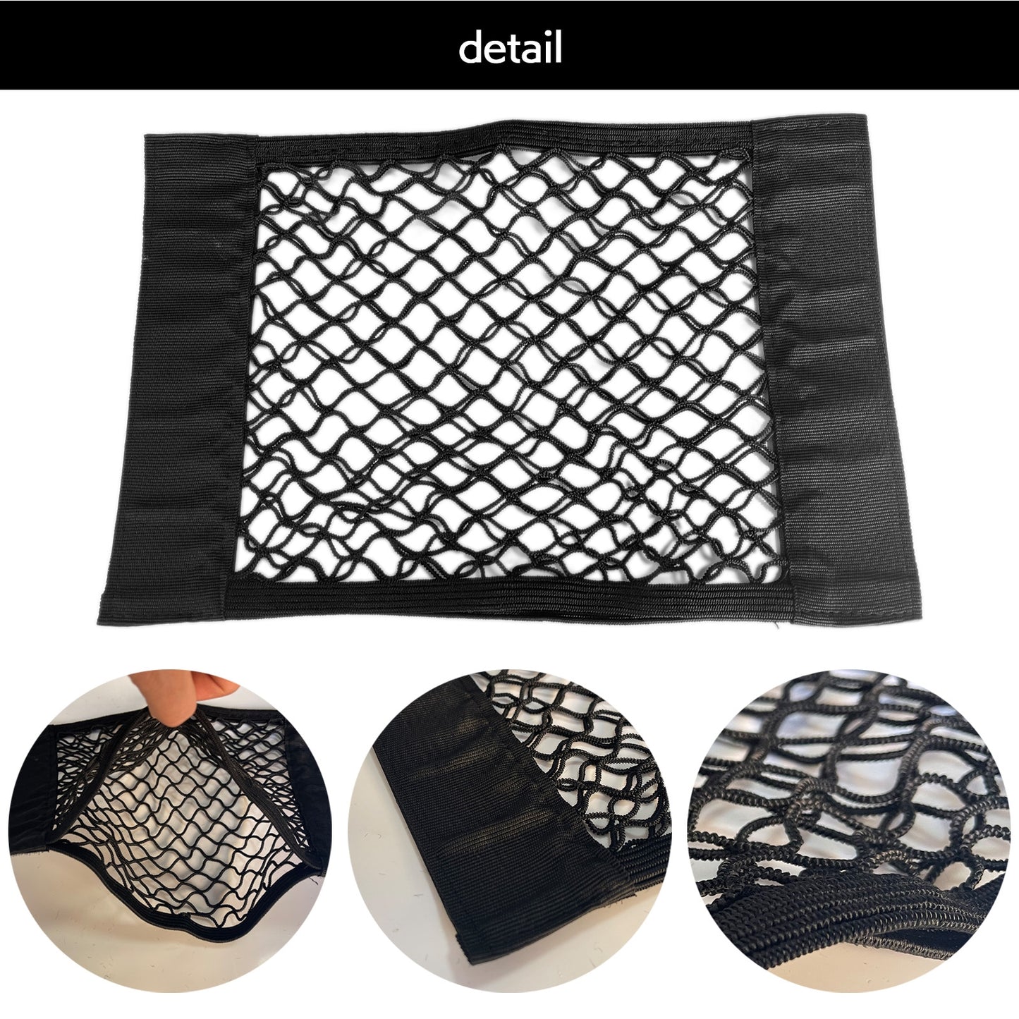 ラゲッジルーム 収納 ネット 小物入れ 汎用 シートバック SN-343-KN (40cm×25cm)