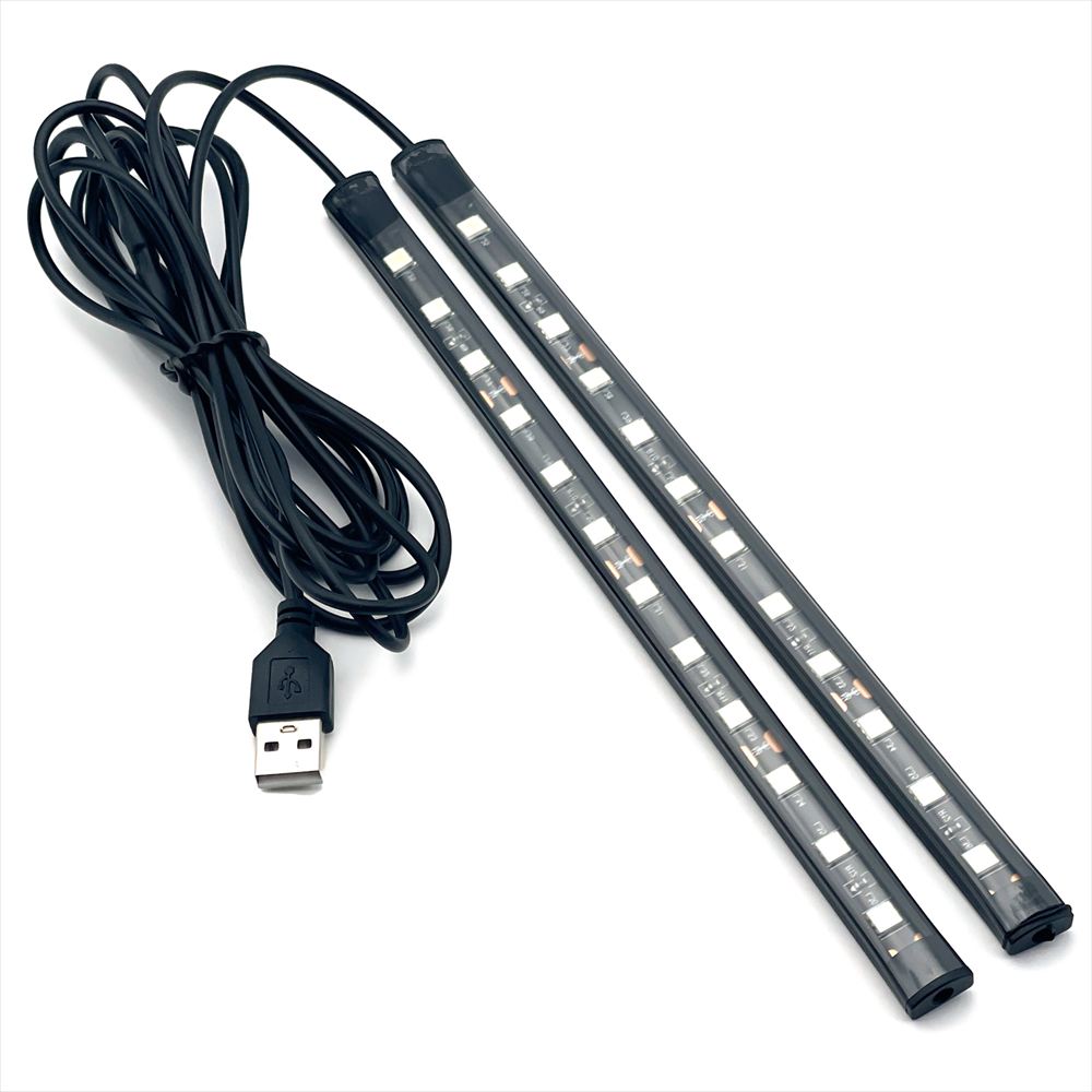 LEDフロアライト アイスブルー テープ ライト ドレスアップ 車載 SN-383-FL (24球)