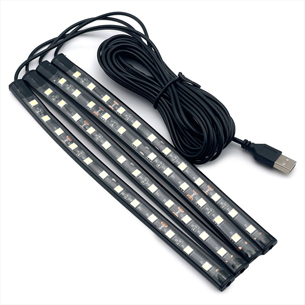 LEDフロアライト アイスブルー テープ ライト ドレスアップ 車載 SN-383-FL (48球)