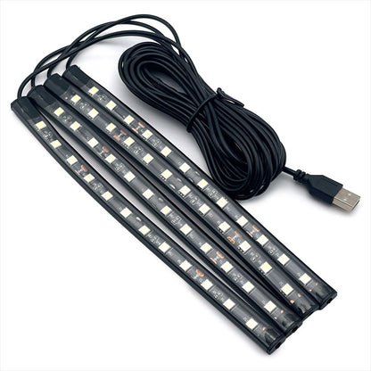 LEDフロアライト アイスブルー テープ ライト ドレスアップ 車載 SN-383-FL (48球)