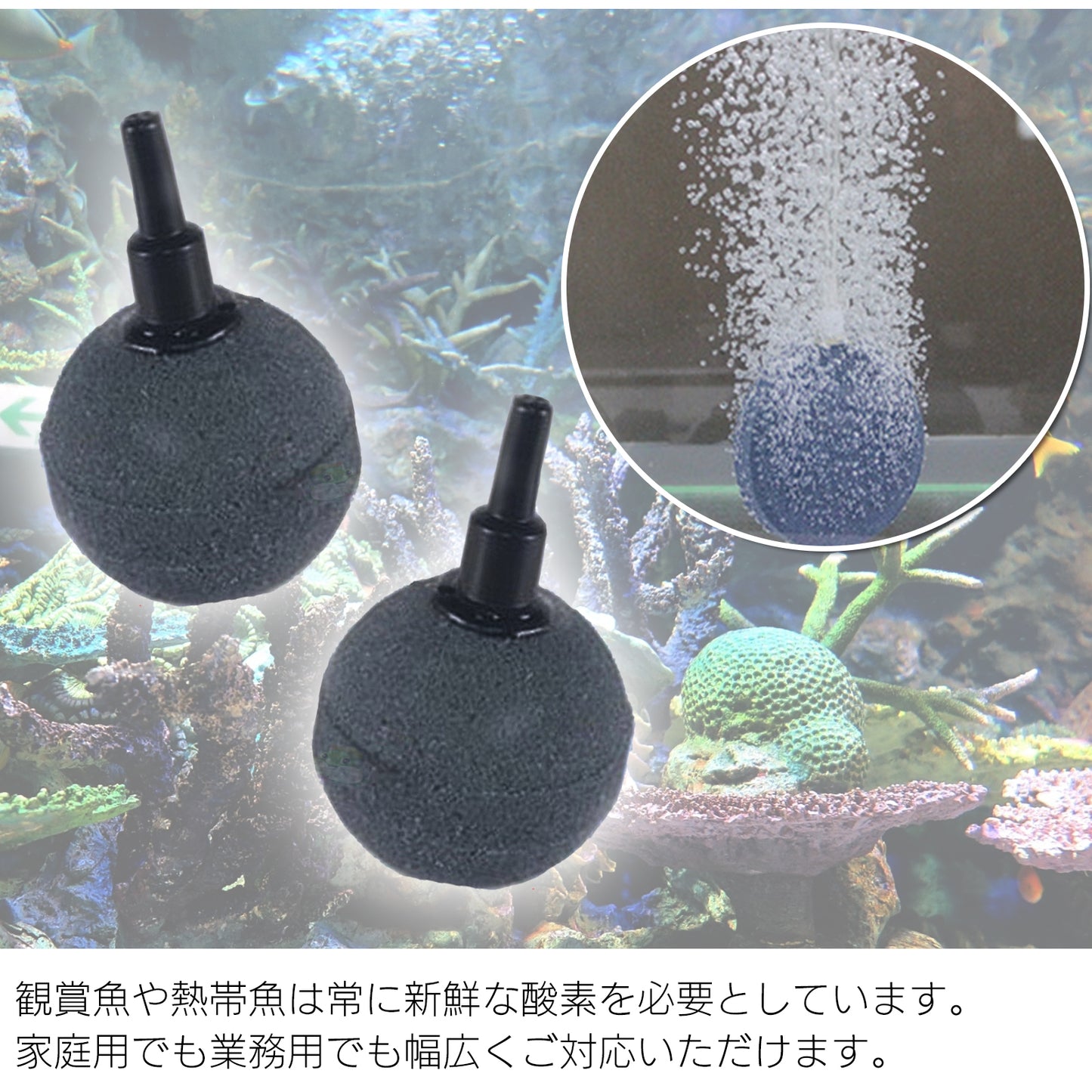 エアストーン 丸 細かい 10個セット 25mm泡 空気石 水槽 ブクブク SN-240-AS