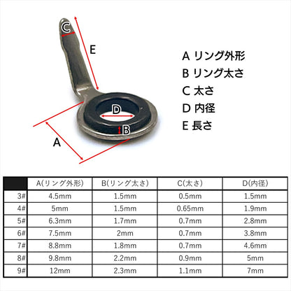 ガイドリング 釣り ロッドガイドセット ガイド ロッド SN-358-TG (70個セット)