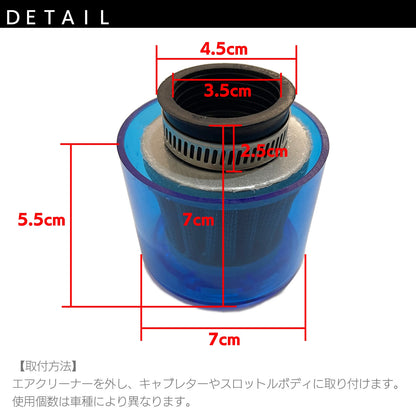 パワーフィルター 35mm バイク 全天候型 汎用 SN-328-PW